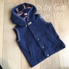 baby Gap☆フード付きフリースベスト　パーカー／ネイビー／100cm