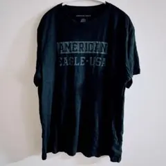 アメリカンイーグル Ｔシャツ クルーネック 半袖 プリント XL 黒 ゆるだぼ