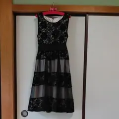 158㎝黒レース花柄ドレス