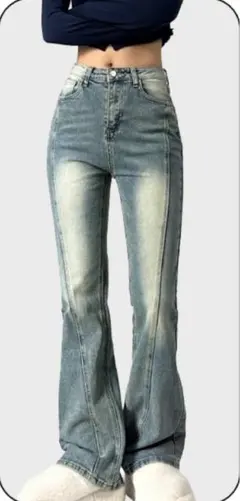 ブーツカットデニム ハイウエスト