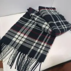 COMME CA MEN　コムサメン　お洒落定番チェック柄マフラー　美品