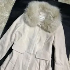 美品 ミッシュマッシュ フォックスファー Aライン コート ベージュ S