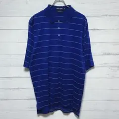 ポロゴルフ ラルフローレン ピマコットン 半袖 ポロシャツ XL 青 ボーダー