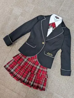 デコラピンキーズ　ブレザー、チェックスカート、シャツ、タイの4点セット　150