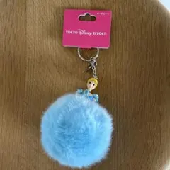 シンデレラ 水色ファーキーホルダー　ディズニーリゾート