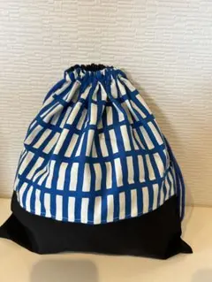 ハンドメイド☆体操服袋手持ちなし☆北欧調四角青