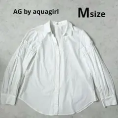 AGbyaquagirl アクアガール パフスリーブブラウス フリル長袖 白Mのサムネイル