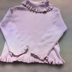 BeBe フリル付きタートルネック 100cm ピンク