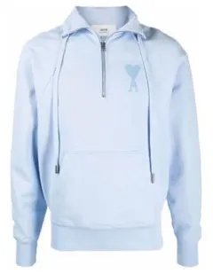 アミパリス　ライトブルー ハーフジップパーカー