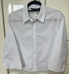 新品✨ZARA クロップドシャツ 5/7スリーブ Sサイズ シミあり
