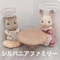 【シルバニアファミリー】ショコラウサギとくるみリスとテーブルのサムネイル