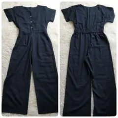 GU　ジーユー　サロペット　オールインワン　ネイビー　ジャンプスーツ　Мサイズ