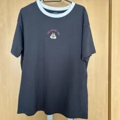 チップ 刺繍 半袖Tシャツ 黒