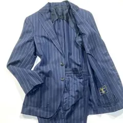 トゥモローランド　スーツセットアップ　チョークストライプ　ネイビー　44