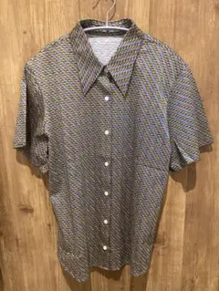 昭和レトロ　1970年代　ガラシャツ　半袖　綿100%