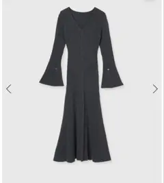 セミマーメイドニットワンピース S チャコールグレー