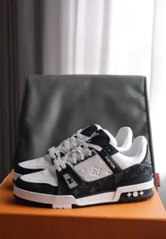 ルイヴィトン LVトレイナー レザー デニム ロゴ メンズ スニーカー