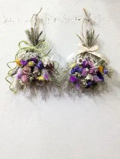 ドライフラワースワッグミニ2点