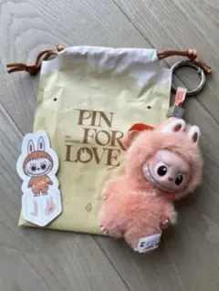 【J オレンジ】ラブブPOPMART PIN FOR LOVE イニシャル