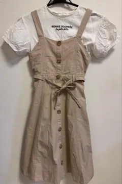 pom ponette ジャンバースカート ベージュ ss