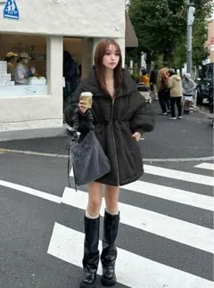 襟2wayドロストスリーブミドル丈ブルゾン