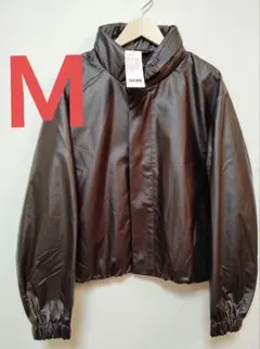 新品 UNIQLOU コーティングショートブルゾン ダックブラウン Ｍ ユニクロ