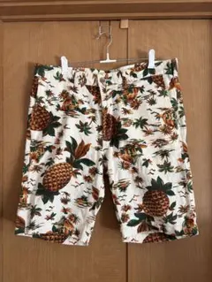 【未使用】BIG SMITH ハワイアンパイナップル柄ショートパンツ LL 綿麻のサムネイル