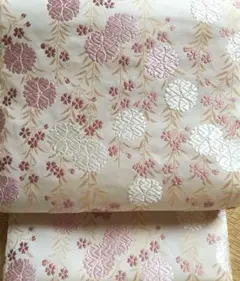 【最終価格】新品未使用 袋帯 唐織 西陣織 正絹 枝垂れ桜文様 白地