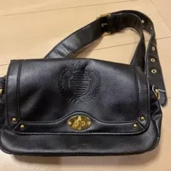 【美品】ブラック レザー ショルダーバッグ
