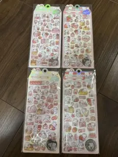 匿名配送　3Dシール　うるちゅる　うさぎ　いちご　シール　4枚セット