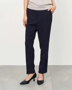 ネイビー スリムフィットパンツ ウエストゴム