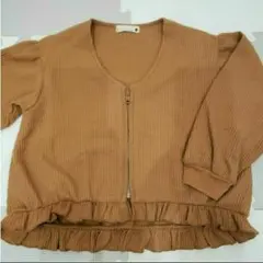 キッズ 110 ジャケット ブランシェス 上着 ブラウン フリル 女の子 秋冬