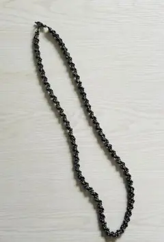 ブラック ロングビーズネックレス