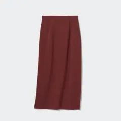 UNIQLO　ストレッチダブルフェイスナロースカート　ワイン　L