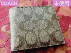 ✨未使用✨ コーチ 折財布 二つ折り シグネチャー メンズ