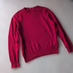 ユニクロ　カシミヤ100% レッド セーター Mサイズ