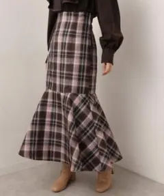 ワンアフターアナザーナイスクラップ ladyマーメイドスカート チェック 新品