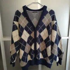 カーディガン アーガイル柄 RETRO GIRL レトロガール レディース