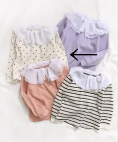 アプレレクール　フリル襟ワッフルロンT ドット　110センチ