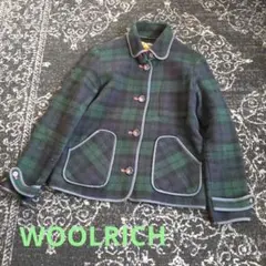 WOOLRICH ウールジャケット M グリーン・ネイビーチェックのサムネイル