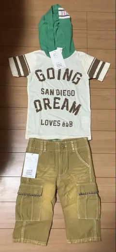 e.a.B フード付きTシャツとWASKハーフパンツセット 110cm