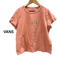 VANS 花柄プリント 半袖Tシャツ クロップド コーラルピンクのサムネイル