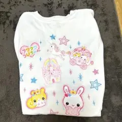 フワフワらびちゃん 半袖Tシャツ ホワイト M
