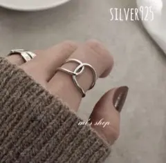 《シルバー》silver925 オーバークロスリング/ シルバー925 リング