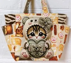 ハンドメイド、うさぎパネル生地のビッグサイズトートバッグ - メルカリ