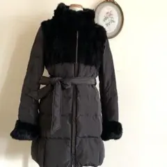 SHIKISHA ラビットファ付き　ダウンコート　レディース　Mサイズ 美品