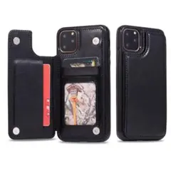 【新品即納】iPhone13PROMAXケース ブラック カード収納