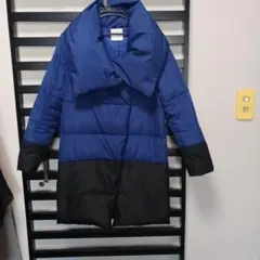 Simplicite 青と黒のバイカラー ダウンコート美品