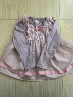 薄紫色 フリルリボン