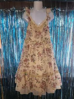 アクシーズファム 花柄キャミワンピース クリーム色